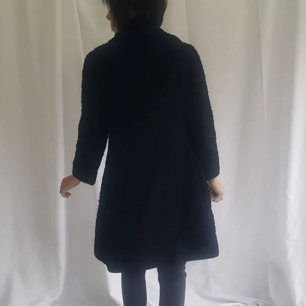 60s/70s‎ Black Textured Coat